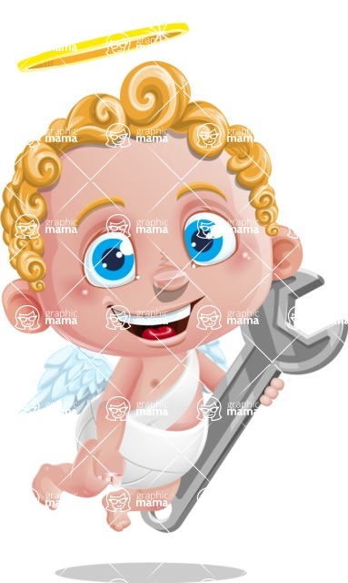 Cupid Cartoon Character - Repairing Cupid Cartoon